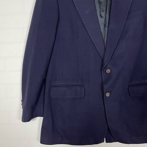 Bill Blass Mens 100% Cashmere Sports Jacket size 40-42R Navy Blue Blazer - Picture 8 of 15